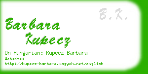 barbara kupecz business card